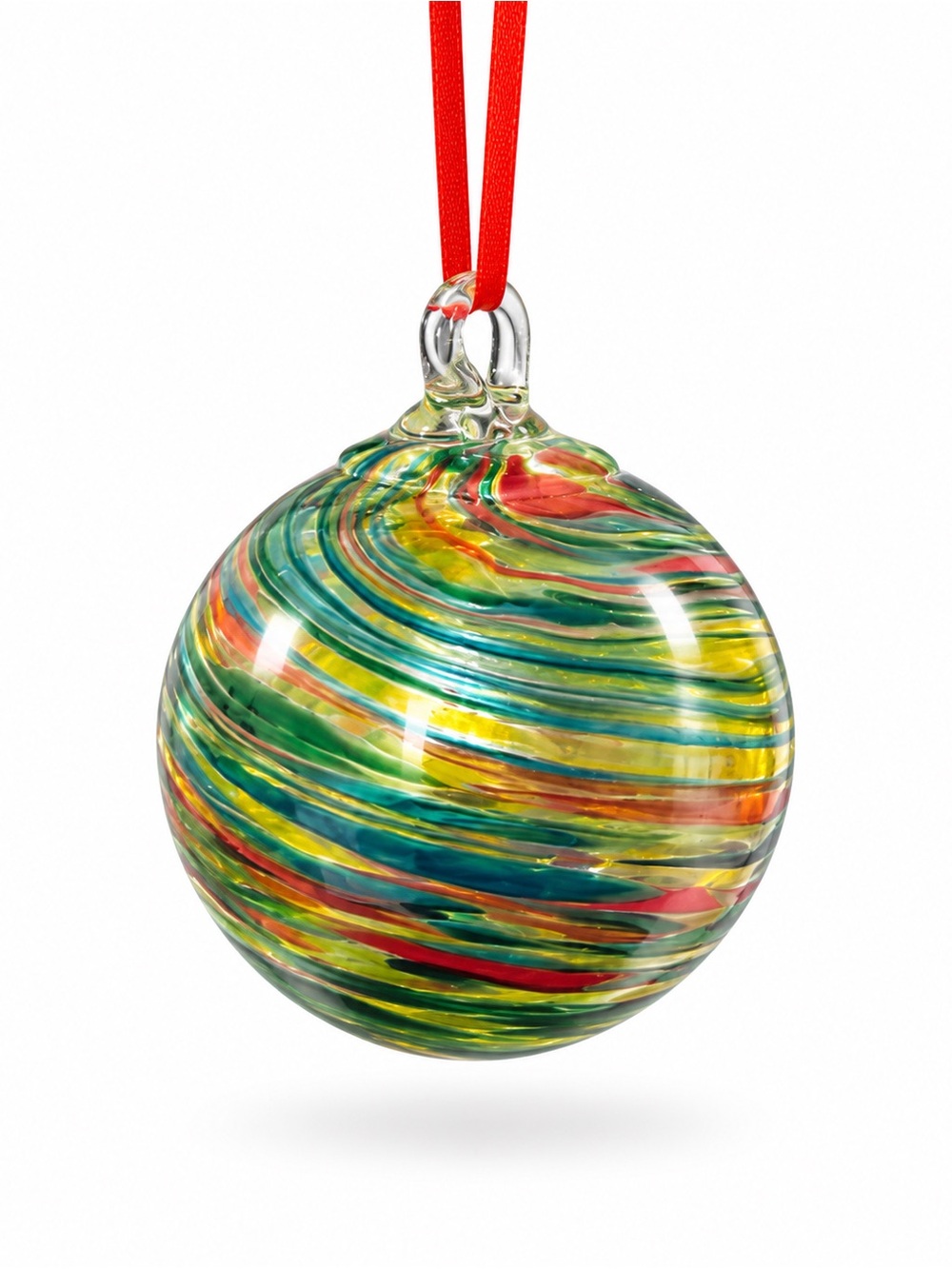 Source Unknown Multicolor Glass Holiday Ornament - Green/Red/Yellow/Blue